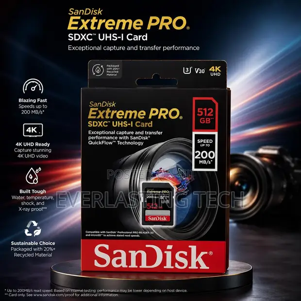 SanDisk Extreme Pro SD Card | 512GB | 200MB/s Read - 1