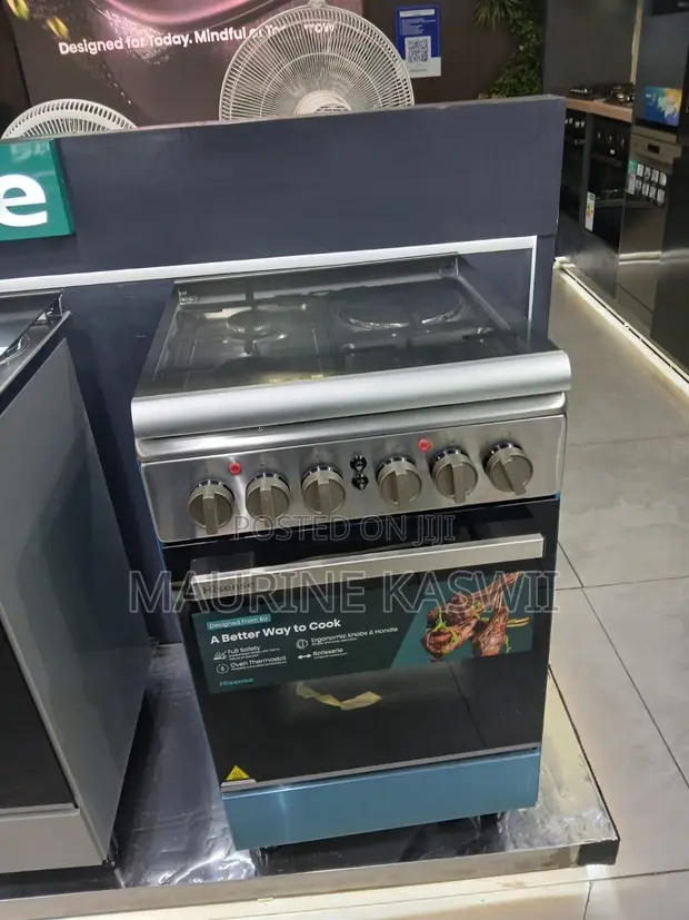 Hisense 50cm x 55cm Freestanding Cooker (3 Gas + 1 Electric) - 1