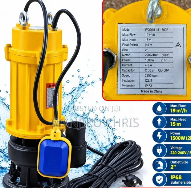 Freevel 1500W 2HP Submersible Sewage Pump - 1
