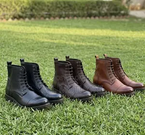 Classic Men's Genuine Leather Lace-Up Ankle Boots