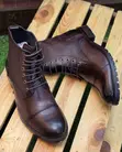 Classic Men's Genuine Leather Lace-Up Ankle Boots - 3