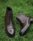 Genuine Leather High Cut Boots - Brown - 2