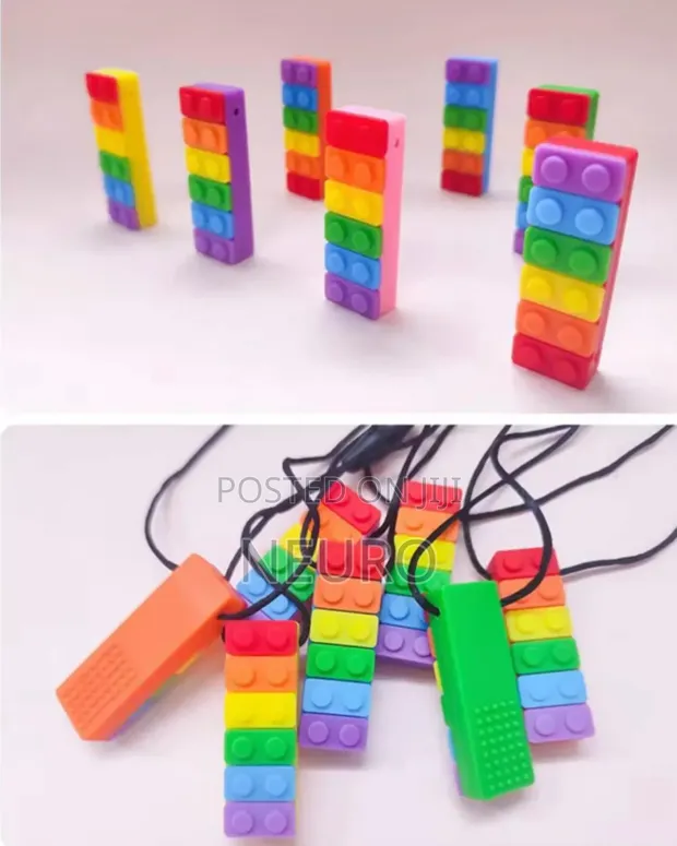 Rainbow Brick Sensory Chew Necklace for Autism/ADHD - 1