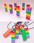 Rainbow Brick Sensory Chew Necklace for Autism/ADHD - 1