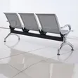 Modern Silver 3-Seater Non-Padded Waiting Bench - 2