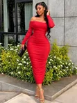Off-Shoulder Maxi Dress - 3