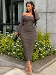 Off-Shoulder Maxi Dress - 4