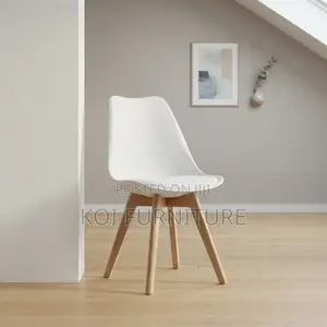 Viti vya Meza ya Kula vya Mtindo wa Eames Nyeupe (Seti ya 4)