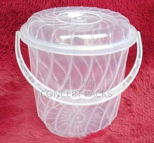 10L Clear Plastic Bucket with Lid and Handle