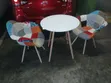 Seti ya Meza ya Kahawa ya Viti 2 ya Patchwork ya Kisasa - 4