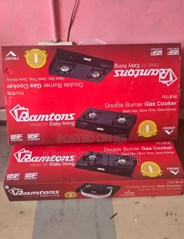 Ramtons RG/516 2-Burner Gas Cooker (Black) - 1