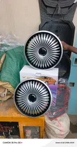 16" Glossy Black Inner Backing Wheel Caps with Silver Spokes - 1