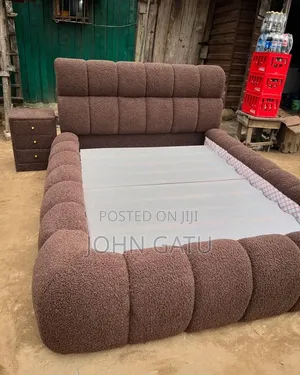 Brown Bubble 5x6 Bed with Side Drawers