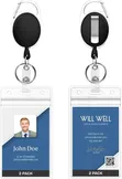 Heavy Duty Metal ID Badge Holder with Retractable Reel - 2