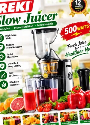 REKI Slow Juicer - 500W, Dhamana ya Miezi 12