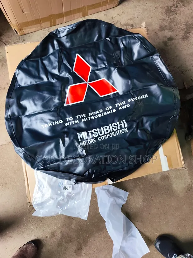 Durable Mitsubishi Weather-Resistant PVC Vinyl Leather Spare Tire Cover - 1