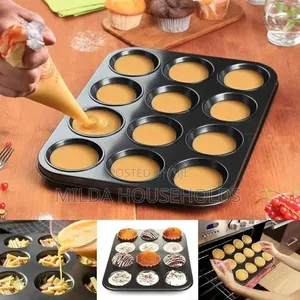 Tini ya Kuokea Cupcake ya Mashimo 12