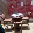 Brown High Stools and Kitamba Table Set - 1