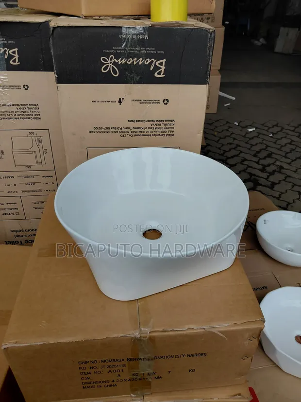 ACE Hexagon Countertop Basin - White Ceramic - 1
