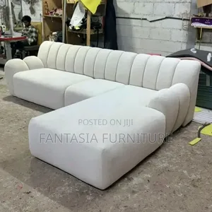 Brand New 5 Seater White L-Shaped Sofa