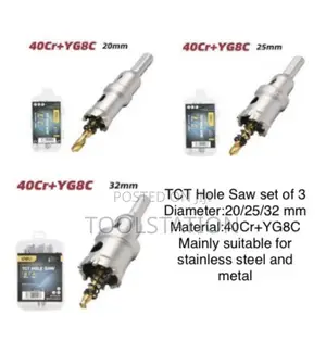 TCT Hole Saw Set (3 pcs): 20/25/32mm for Stainless Steel & Metal