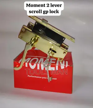 Moment 2 Lever Scroll GP Lock Set - Brass Door Handle