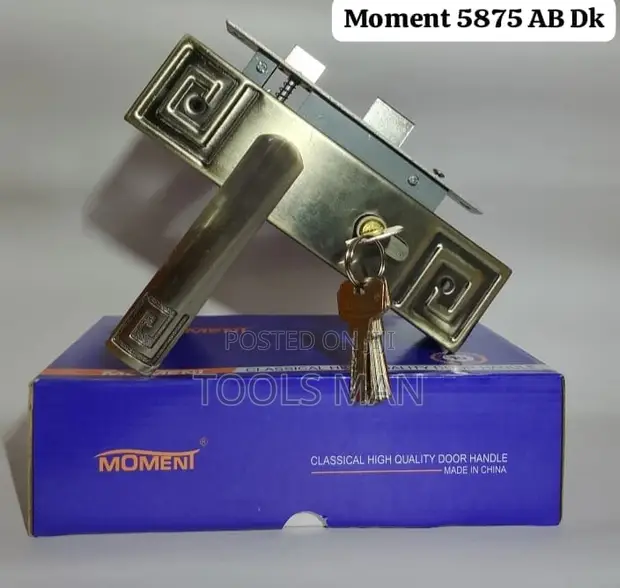 Moment Antique Brass Heavy Duty Mortise Door Lock Handle Set - 1