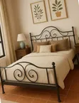 Kitanda cha Wrought Iron - Saizi ya Queen, Kipya Kabisa - 2
