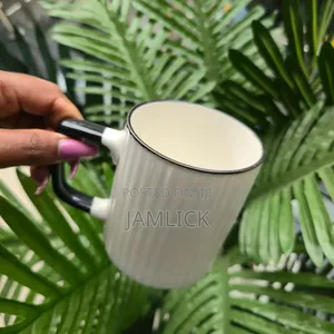 6-Piece Mugs Set with Black Handles