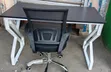 Black Top Office Desk with Mesh Chair - 1