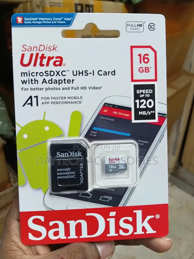 SanDisk Ultra 16GB microSDHC UHS-I Memory Card na Adapter - 1