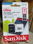 SanDisk Ultra 16GB microSDHC UHS-I Memory Card na Adapter - 1