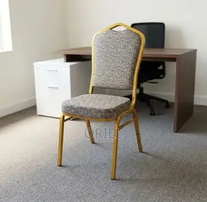 Armless Conference Fabric Chair - Brown