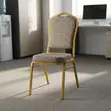 Armless Conference Fabric Chair - Brown - 3