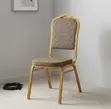 Armless Conference Fabric Chair - Brown - 4
