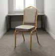 Armless Conference Fabric Chair - Brown - 5
