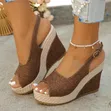 Viatu vya Wedge vya Wanawake vya Wazi - 1