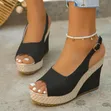 Viatu vya Wedge vya Wanawake vya Wazi - 4