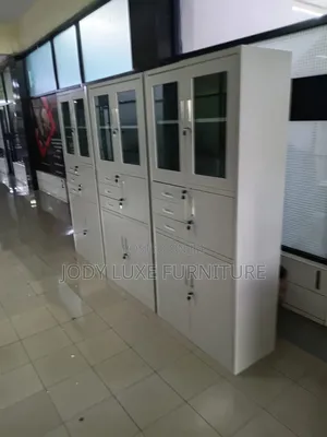 Kabati la Ofisi la Chuma Nyeupe na Droo