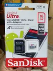 SanDisk 16GB Ultra UHS-I microSDHC Memory Card with Adapter - 2