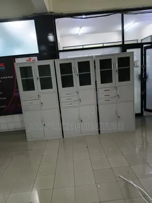 White Steel Office Cabinet with Drawers