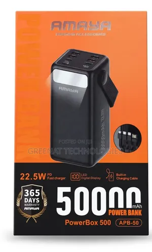 Amaya PowerBox 500 50000mAh Power Bank 22.5W PD Fast Charge