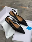 Leather Pointed Slingback Flats - 2