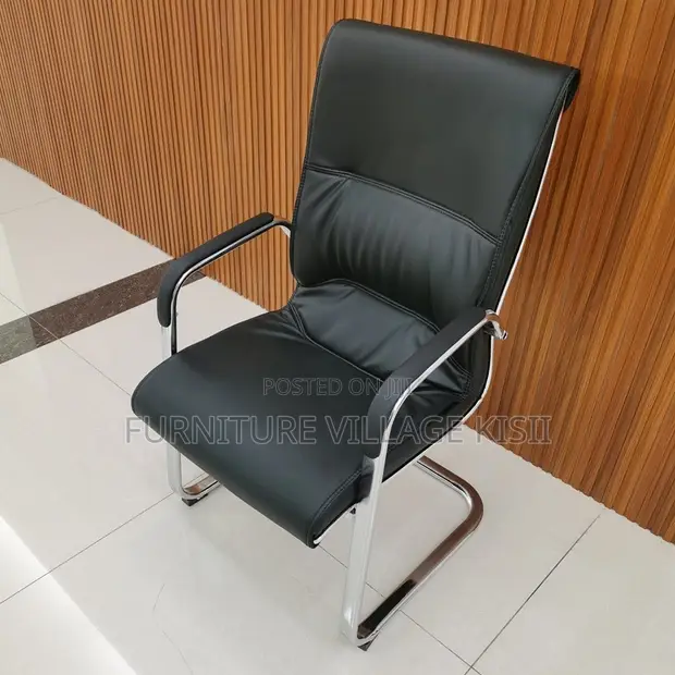 Office Chair - Black Sled Base Visitor Chair - 1