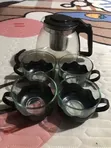5-in-1 Glass Teapot Set with 4 Cups - 1L - 1