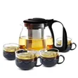 5-in-1 Glass Teapot Set with 4 Cups - 1L - 2