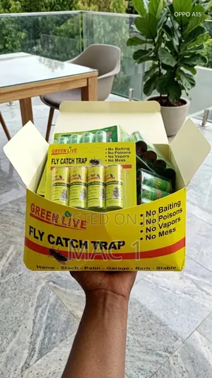 Green Live Non-Toxic Fly Catch Traps - Sticky Fly Paper Rolls