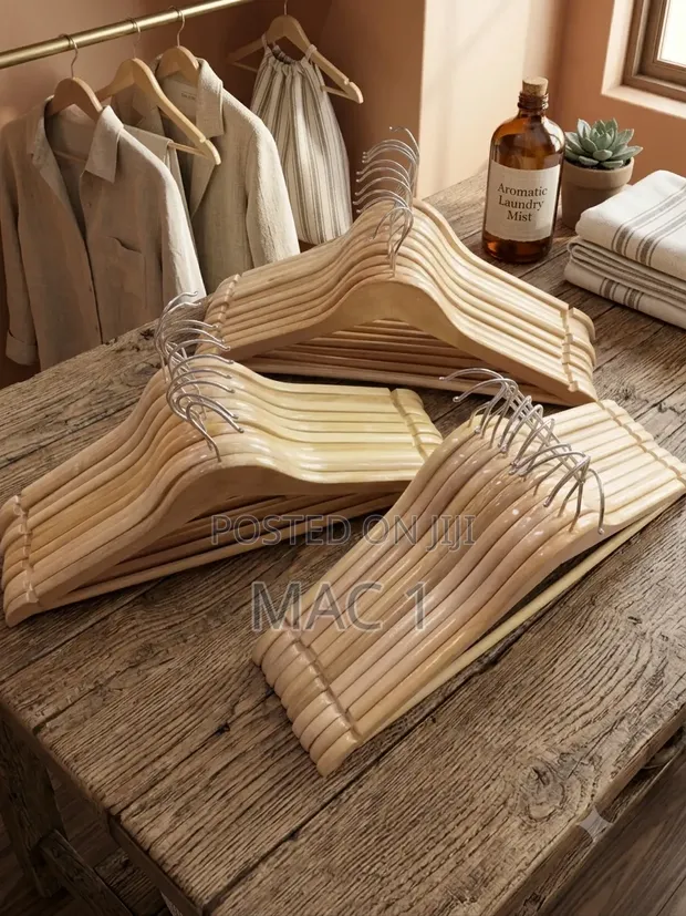 Premium Wooden Clothes Hangers (10 Pack) Heavy Duty - 1