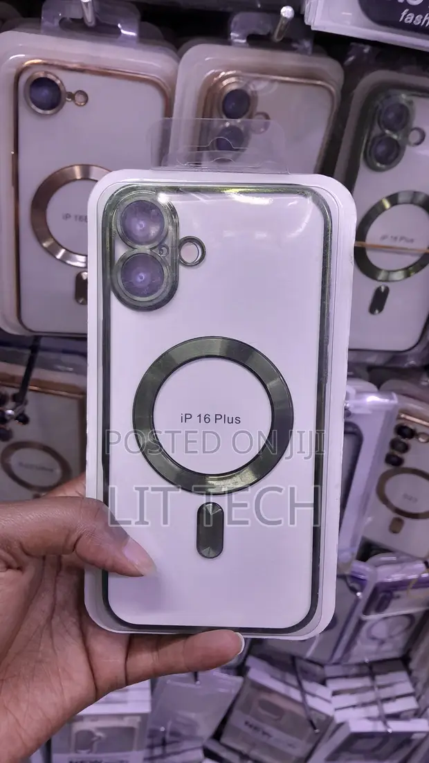 Luxury Gray Magnetic Clear Case for iPhone 16 Plus - 1