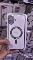 Luxury Gray Magnetic Clear Case for iPhone 16 Plus - 1